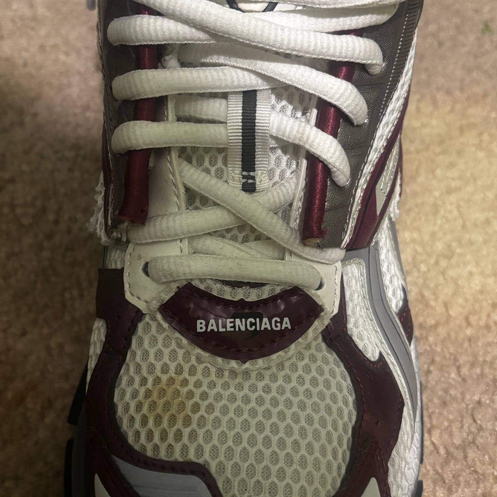 Balenciaga White and Burgundy runners